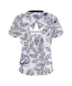 Alternative view of Brunswick Navy Flower Tattoo CoolWick Bowling Jersey
