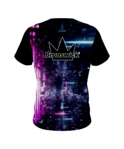 Alternative view of Brunswick Futuristic Neon Waves CoolWick Bowling Jersey