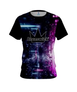 Brunswick Futuristic Neon Waves CoolWick Bowling Jersey