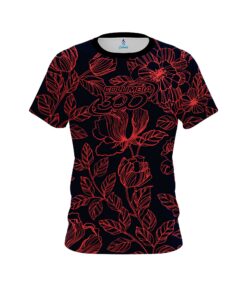Columbia 300 Navy Red Flower Tattoo CoolWick Bowling Jersey