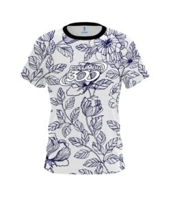 Columbia 300 Navy Flower Tattoo CoolWick Bowling Jersey