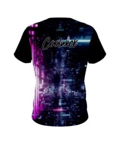 Alternative view of Signature Futuristic Neon Waves CoolWick Bowling Jersey