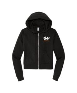 Motiv Women's Crop Zip Up Bowling Hoodie
