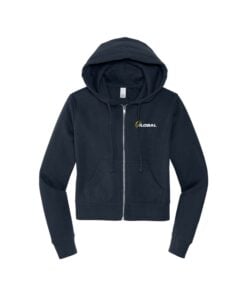900 Global Women's Crop Zip Up Bowling Hoodie