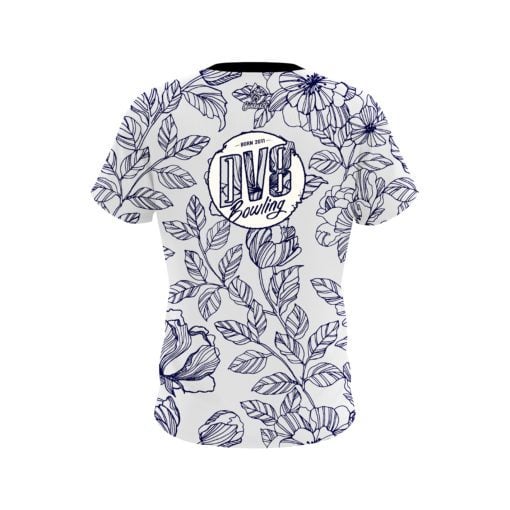 DV8 Navy Flower Tattoo CoolWick Bowling Jersey - Image 2