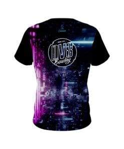 Alternative view of DV8 Futuristic Neon Waves CoolWick Bowling Jersey