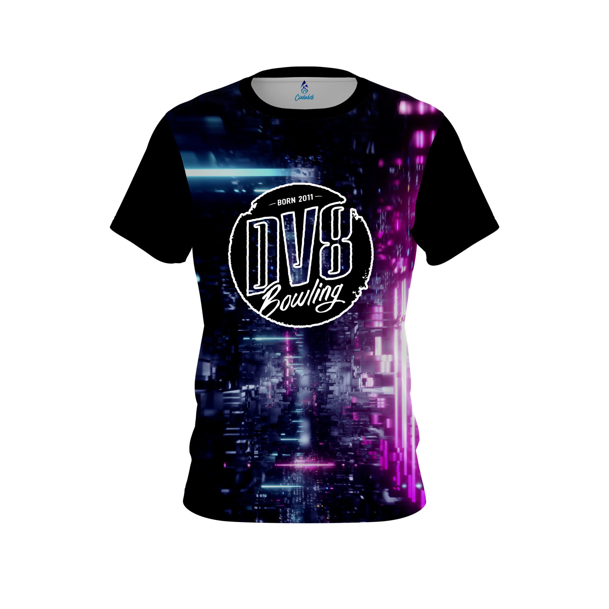 DV8 Futuristic Neon Waves CoolWick Bowling Jersey