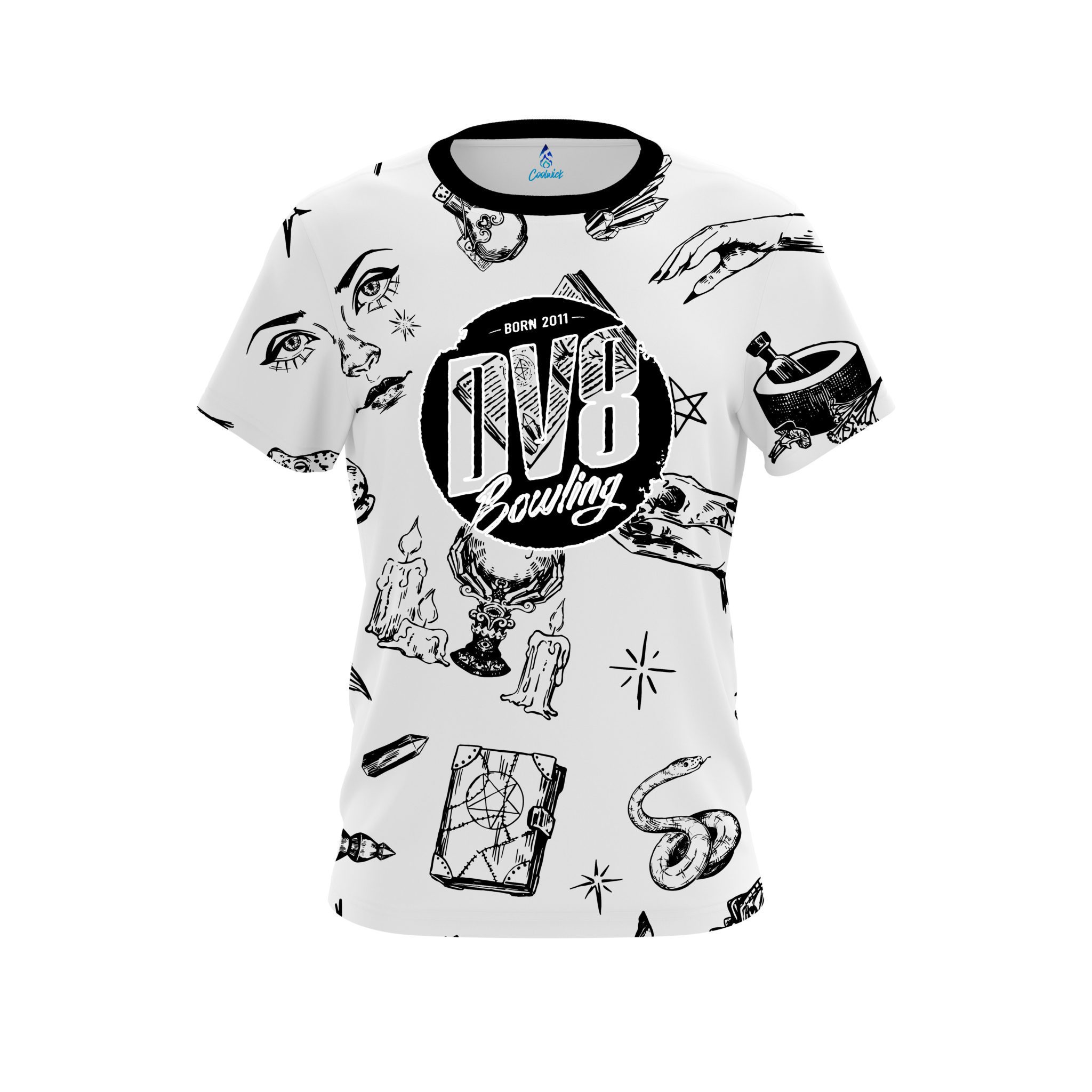 DV8 White Witches CoolWick Bowling Jersey