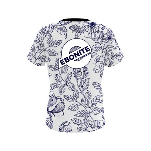 Ebonite Navy Flower Tattoo CoolWick Bowling Jersey - Image 2