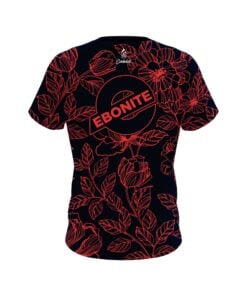Alternative view of Ebonite Navy Red Flower Tattoo CoolWick Bowling Jersey
