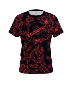Ebonite Navy Red Flower Tattoo CoolWick Bowling Jersey