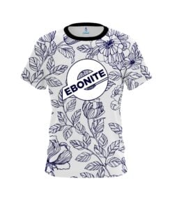 Ebonite Navy Flower Tattoo CoolWick Bowling Jersey