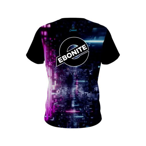 Ebonite Futuristic Neon Waves CoolWick Bowling Jersey - Image 2