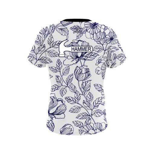 Hammer Navy Flower Tattoo CoolWick Bowling Jersey - Image 2