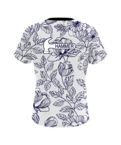 Alternative view of Hammer Navy Flower Tattoo CoolWick Bowling Jersey