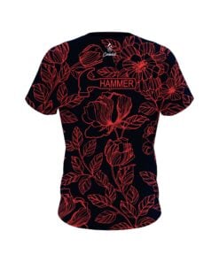 Alternative view of Hammer Navy Red Flower Tattoo CoolWick Bowling Jersey
