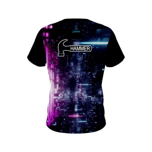 Hammer Futuristic Neon Waves CoolWick Bowling Jersey - Image 2