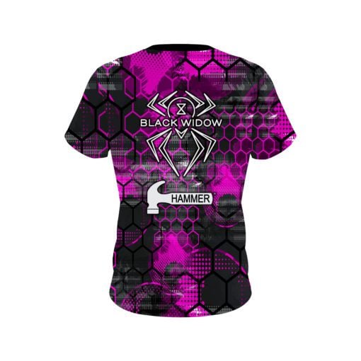 Hammer Black Widow Pink Honeycomb CoolWick Bowling Jersey - Image 2