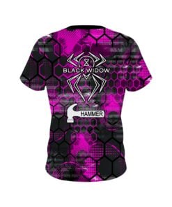 Alternative view of Hammer Black Widow Pink Honeycomb CoolWick Bowling Jersey