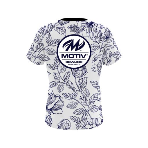 Motiv Navy Flower Tattoo CoolWick Bowling Jersey - Image 2
