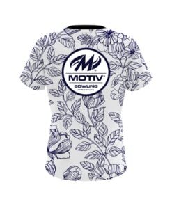 Alternative view of Motiv Navy Flower Tattoo CoolWick Bowling Jersey