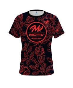 Motiv Navy Red Flower Tattoo CoolWick Bowling Jersey