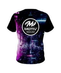 Alternative view of Motiv Futuristic Neon Waves CoolWick Bowling Jersey