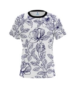 Plain Navy Flower Tattoo CoolWick Bowling Jersey