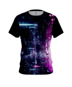 Plain Futuristic Neon Waves CoolWick Bowling Jersey