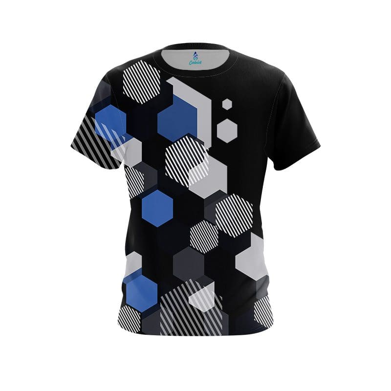 Plain Geometric Monochrome CoolWick Bowling Jersey