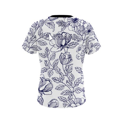 Pyramid Navy Flower Tattoo CoolWick Bowling Jersey - Image 2
