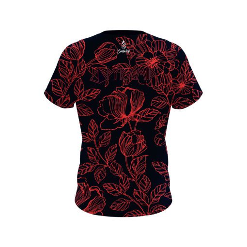 Pyramid Navy Red Flower Tattoo CoolWick Bowling Jersey - Image 2