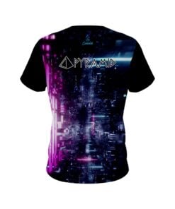 Alternative view of Pyramid Futuristic Neon Waves CoolWick Bowling Jersey