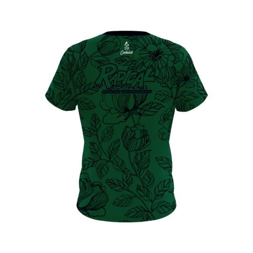 Radical Jade Flower Tattoo CoolWick Bowling Jersey - Image 2