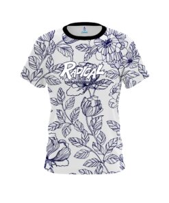 Radical Navy Flower Tattoo CoolWick Bowling Jersey
