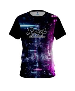 Radical Futuristic Neon Waves CoolWick Bowling Jersey