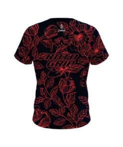 Alternative view of Roto Grip Navy Red Flower Tattoo CoolWick Bowling Jersey