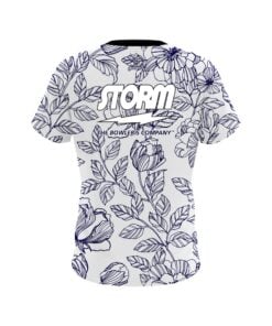 Alternative view of Storm Navy Flower Tattoo CoolWick Bowling Jersey