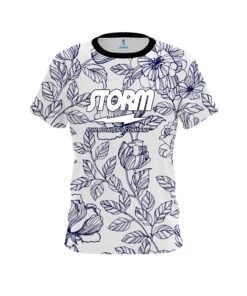 Storm Navy Flower Tattoo CoolWick Bowling Jersey
