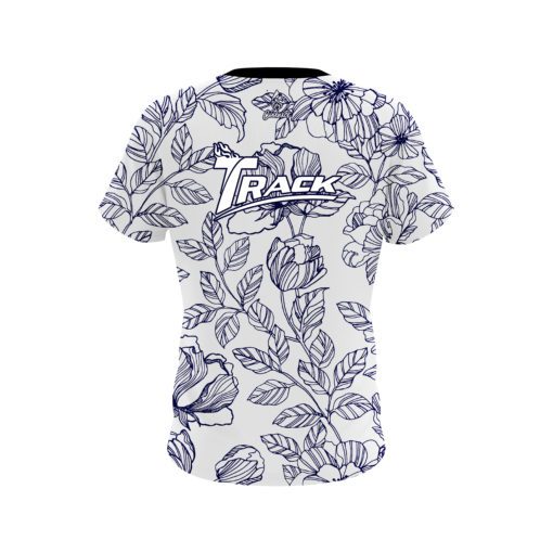 Track Navy Flower Tattoo CoolWick Bowling Jersey - Image 2