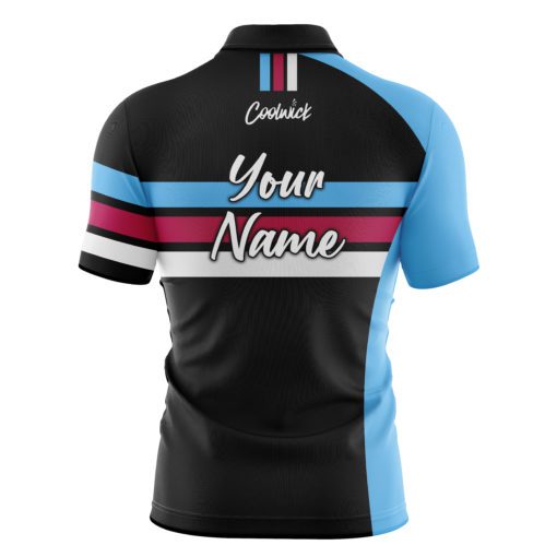 CoolWick Elite Expo Cyan Sash Zip Jersey - Image 2