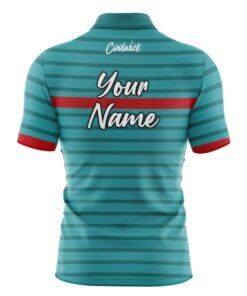 Alternative view of CoolWick Elite Red Stripe Aqua Sash Zip Jersey
