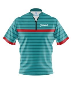 CoolWick Elite Red Stripe Aqua Sash Zip Jersey