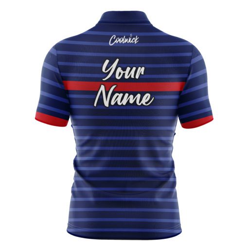 CoolWick Elite Red Stripe Navy Sash Zip Jersey - Image 2