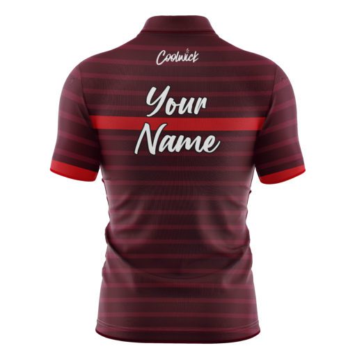 CoolWick Elite Red Stripe Purple Sash Zip Jersey - Image 2