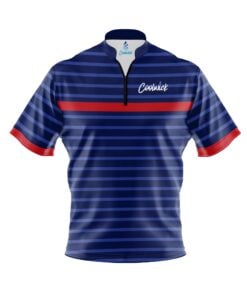 CoolWick Elite Red Stripe Navy Sash Zip Jersey