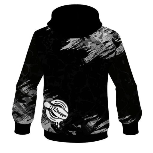 12Bagger Bowling Strikers Black Ripple CoolWick Dye-Sub Hoodie - Image 2