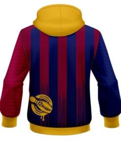 Alternative view of 12Bagger Bowling Burgundy Stripes CoolWick Dye-Sub Hoodie