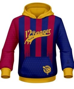 12Bagger Bowling Burgundy Stripes CoolWick Dye-Sub Hoodie