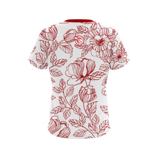 12Bagger Bowling Red Flower Tattoo Coolwick Jersey - Image 2